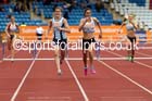 Mandy Gault (LAGAN V) and Nisha Desai (Trafford) battle in 400 metres hurdles, 2014 Sainsbury's British Championships. Photo: David T. Hewitson/Sports for All Pics